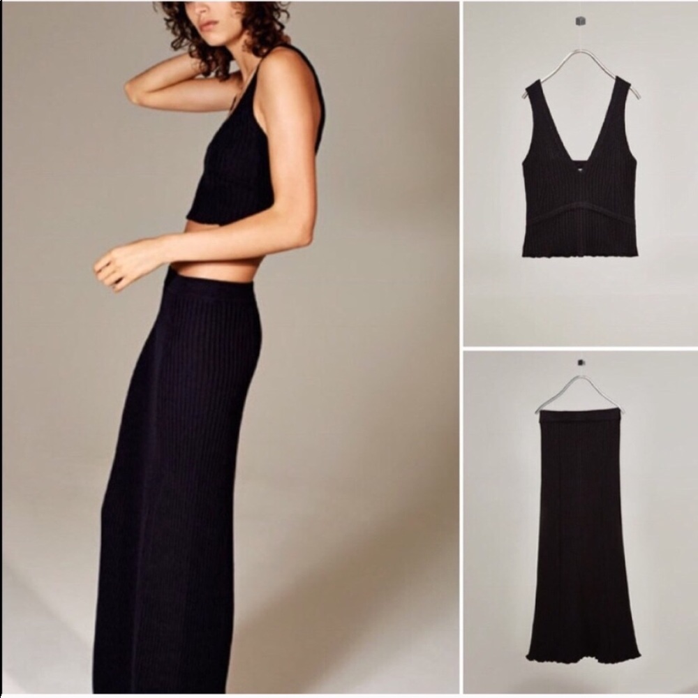 Studio Merino Wool Knit Skirt & Top Co-Ord Set